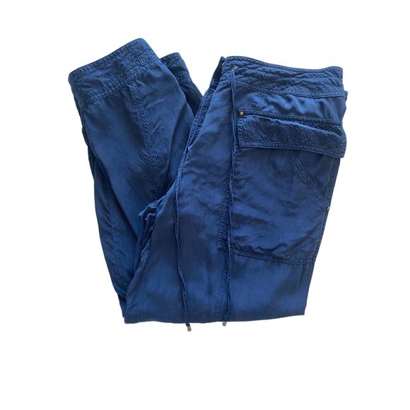 DIANE VON FURSTENBERG NAVY CAPRI JOGGER PANTS SIZE 4 - Picture 2 of 11